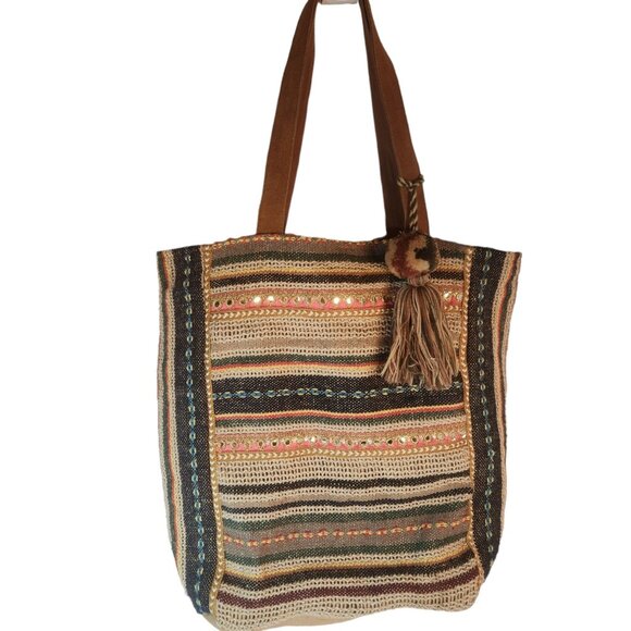 Lovestitch Shopper Hobo Hippie Bag with Tassel Sequins & Suede New w/Tag #D44471 - Picture 1 of 15
